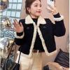 Women's Patchwork Padded Jacket for Petite Figures, Autumn/Winter, Thick Short Cotton Coat