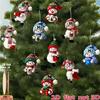 Festive Christmas Snowman Gift Holding Hanging Ornaments 10Pcs Random Assorted Decor for Xmas Tree Wedding Holiday Party Decor