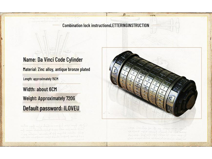 The Da Vinci Code Cryptex: Bronze Precision Lock - Perfect Valentine's or Birthday Gift