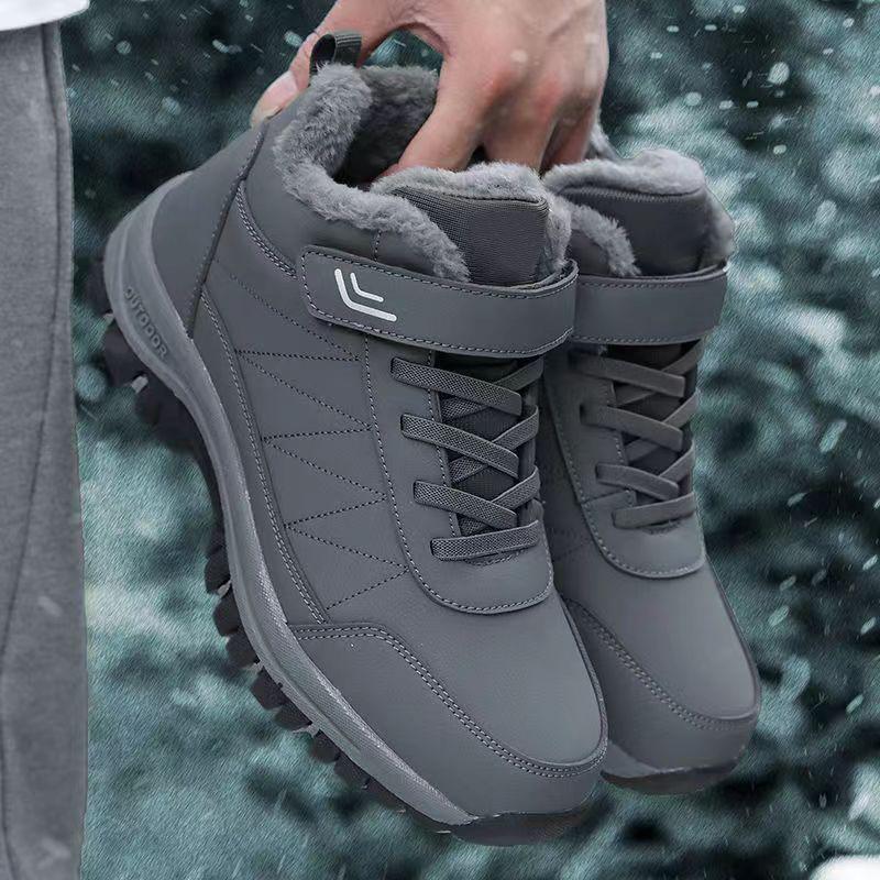Cotton shoes men's winter velvet thickened warm men's waterproof dad snow boots fur integrated Northeast cold cotton boots