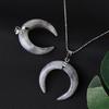 Stylish Crescents Moon Pendant Necklace Elegant Natural Stone Half Moon Necklace Unique Neckchain Charm for Daily Wear