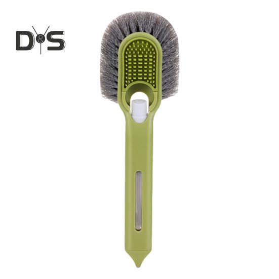 

Жидкая щетка для обуви с большой площадью щетины Многофункциональная чистящая щетка Удлиненная ручка Глубокая чистка скруббер зелёный