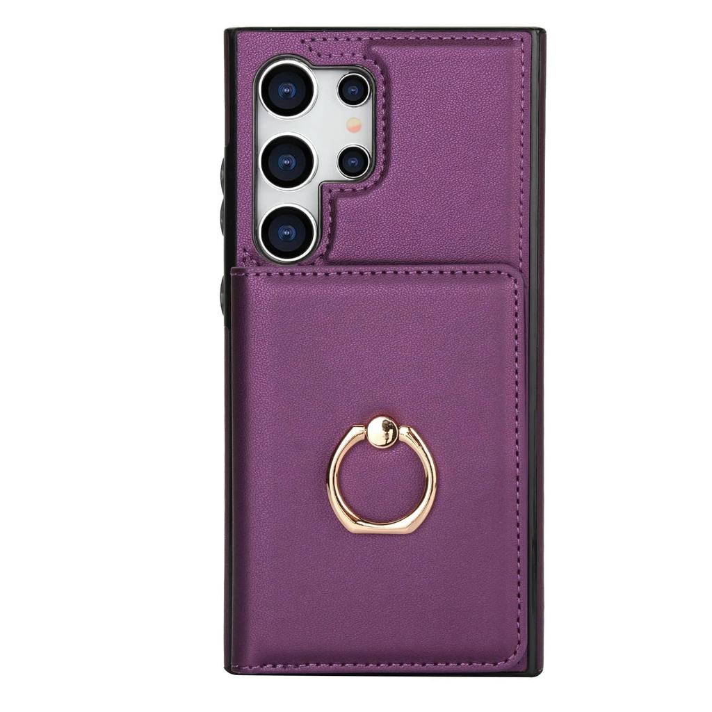 Wallet Case with Card Holder, 360° Rotation Ring Kickstand Magnetic Clasp for Samsung Galaxy S26 S25 S24/23/22/21 Ultra/Note 20