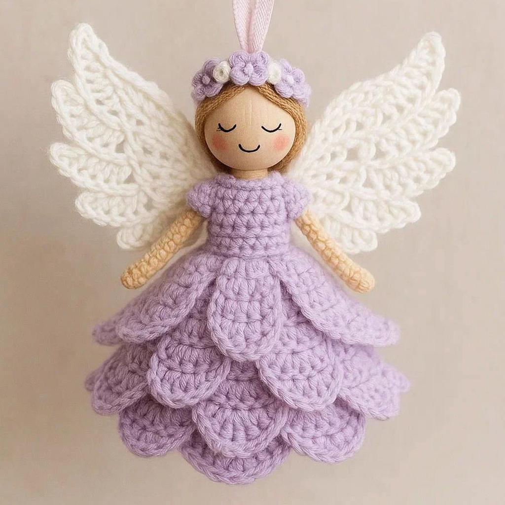 Andělská panenka ozdoba řemeslo pletací potřeby sada DIY andělský přívěsek háčkovací sady ozdoby na vánoční stromek DIY vánoční dárky