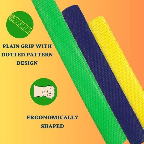 KNK Rubber Cricket Bat Grips Shock Extra Cushioning for Soft Feel Slip Textured Grip for Better Leather & Tennis Ball Play (Multicolor Pack Of 2)