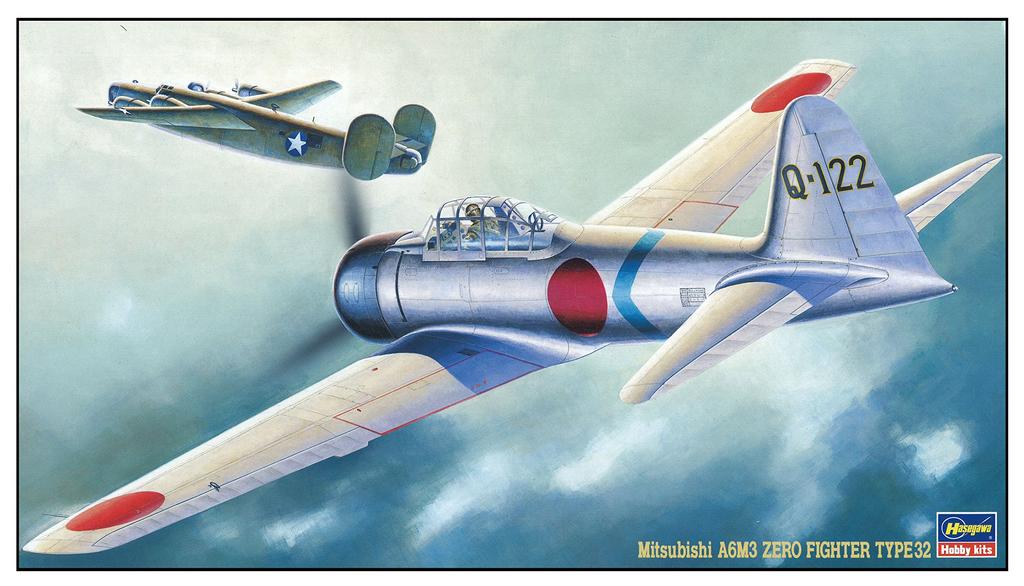 Hasegawa Japanese Navy Mitsubishi A6M3 Zero Fighter Type 32 Plastic Model Kit JT18 1/48