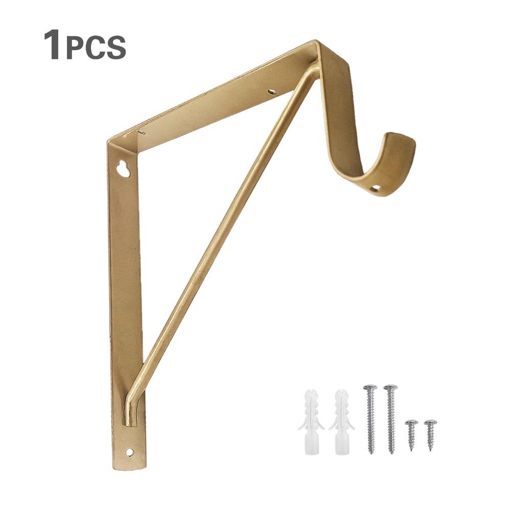 Iron Wardrobe Bracket Heavy-duty Closet Rod Support Hook  For Closet, Bathroom and Kitchen