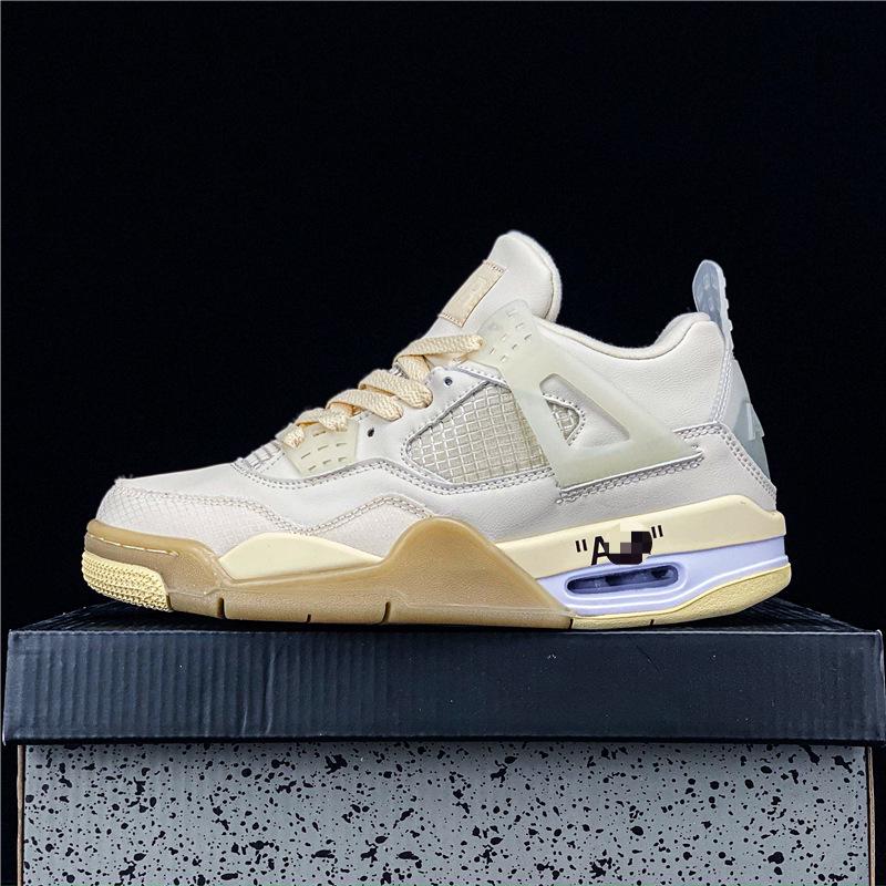 AJ4 Men's & Women's White Cement, Hot Lava, and University Blue Basketball Shoes