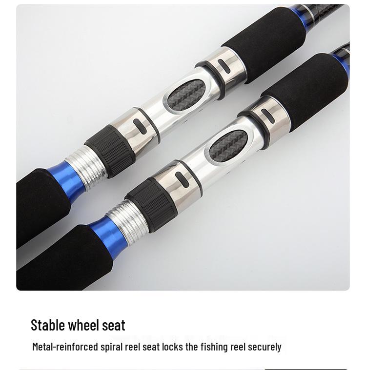 Three-Section Ultra-Hard Carbon Jigging Fishing Rod, 1.8-2.4m