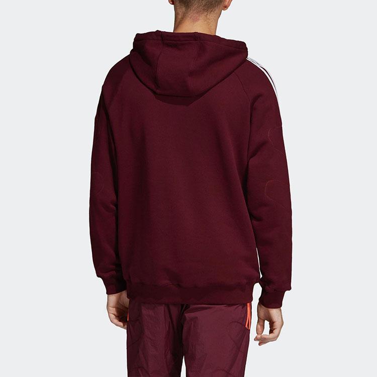 Adidas Bluza sportowa z kapturem Originals Trefoil Flock Męskie Topy Bordowy DU8114