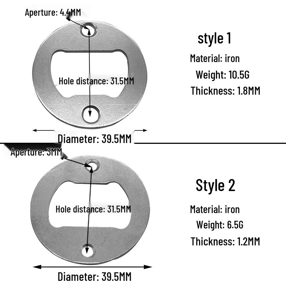 Wall-Mounted Iron Bottle Opener with Round Magnet Accessory