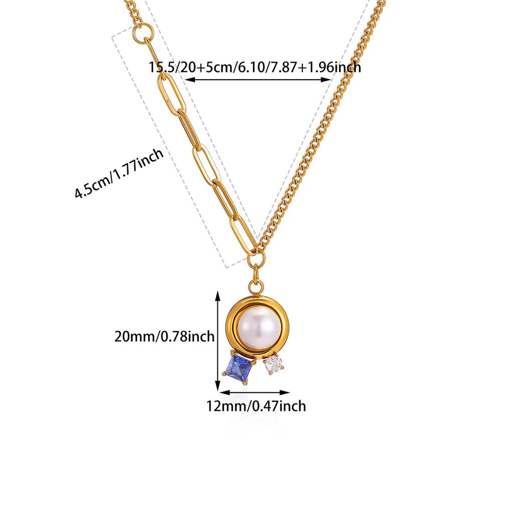 Exquisite Stainless Steel Four-Leaf Clover Necklace 18K Gold-Plated Pearl Flower-Shaped Necklace Classic Jewelry