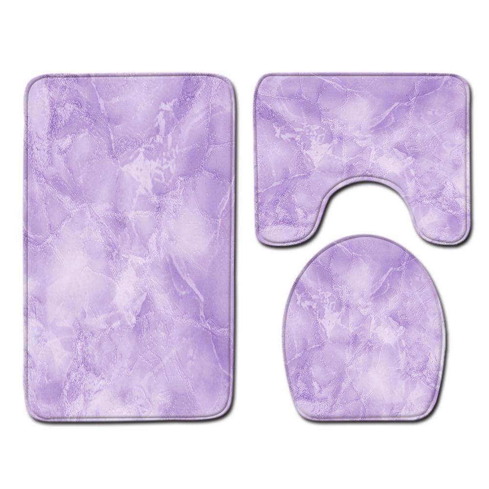 Marmorstrukturierte Toilette Dreiteilige Bodenmatte Fußmatte Badezimmerteppich