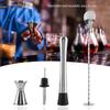 4pcs/ Set   Stainless Steel Drinking Cocktail Mixing Tool Set In Home Bar Party(A)