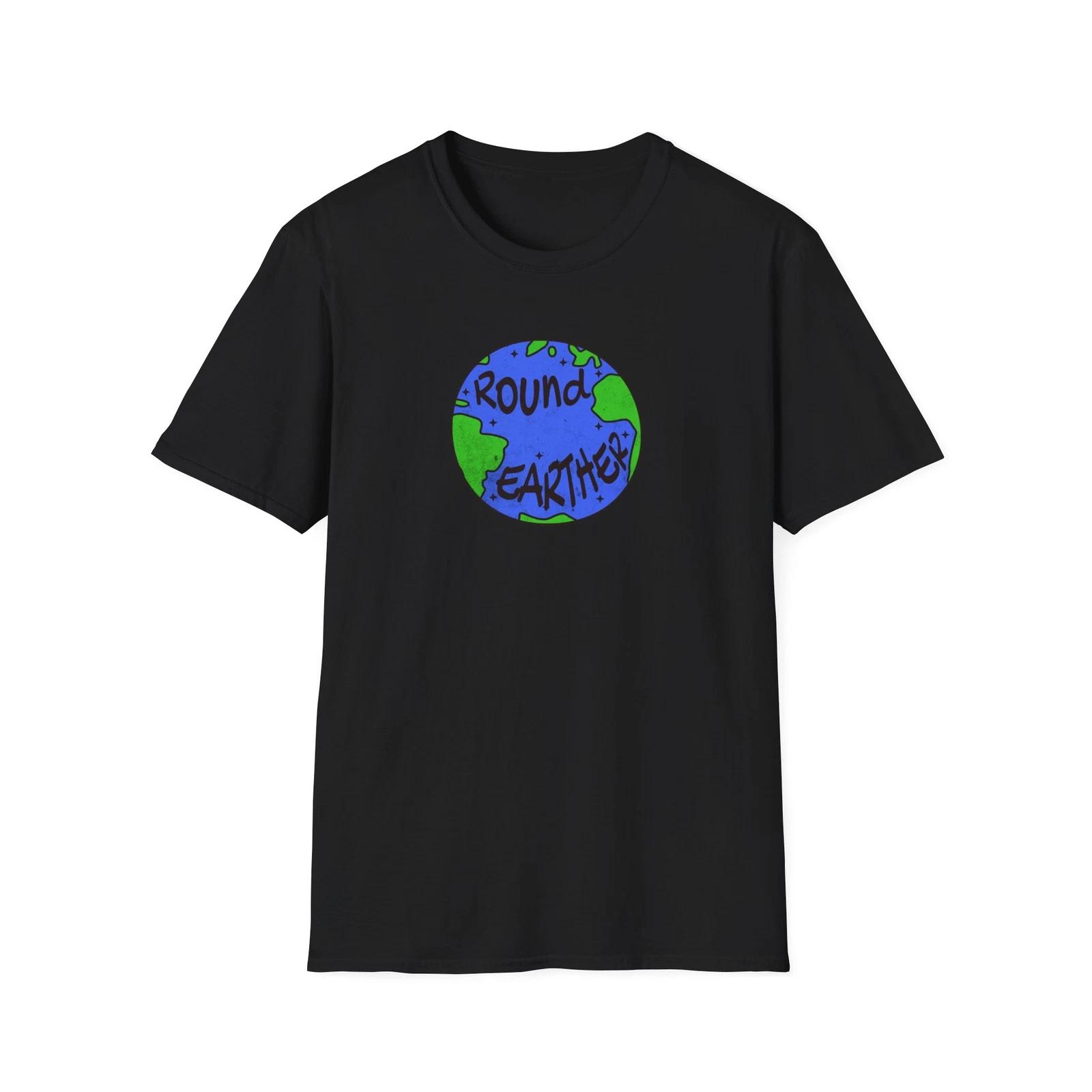 Round Earther T-Shirt, Softstyle Tee, Earth Day, Funny, Conspiracy, Flat Earth XL