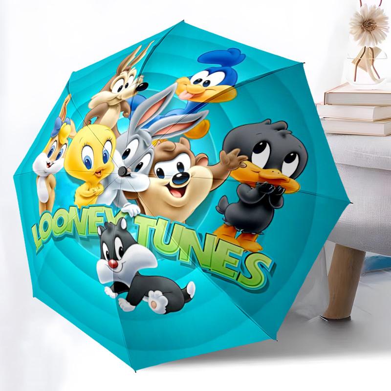 

1pc Looney Tunes Automatic Opening/Closing Folding Umbrella with 8 Ribs, Portable Sunshade Umbrella Birthday and Holidays gifts yy250105129