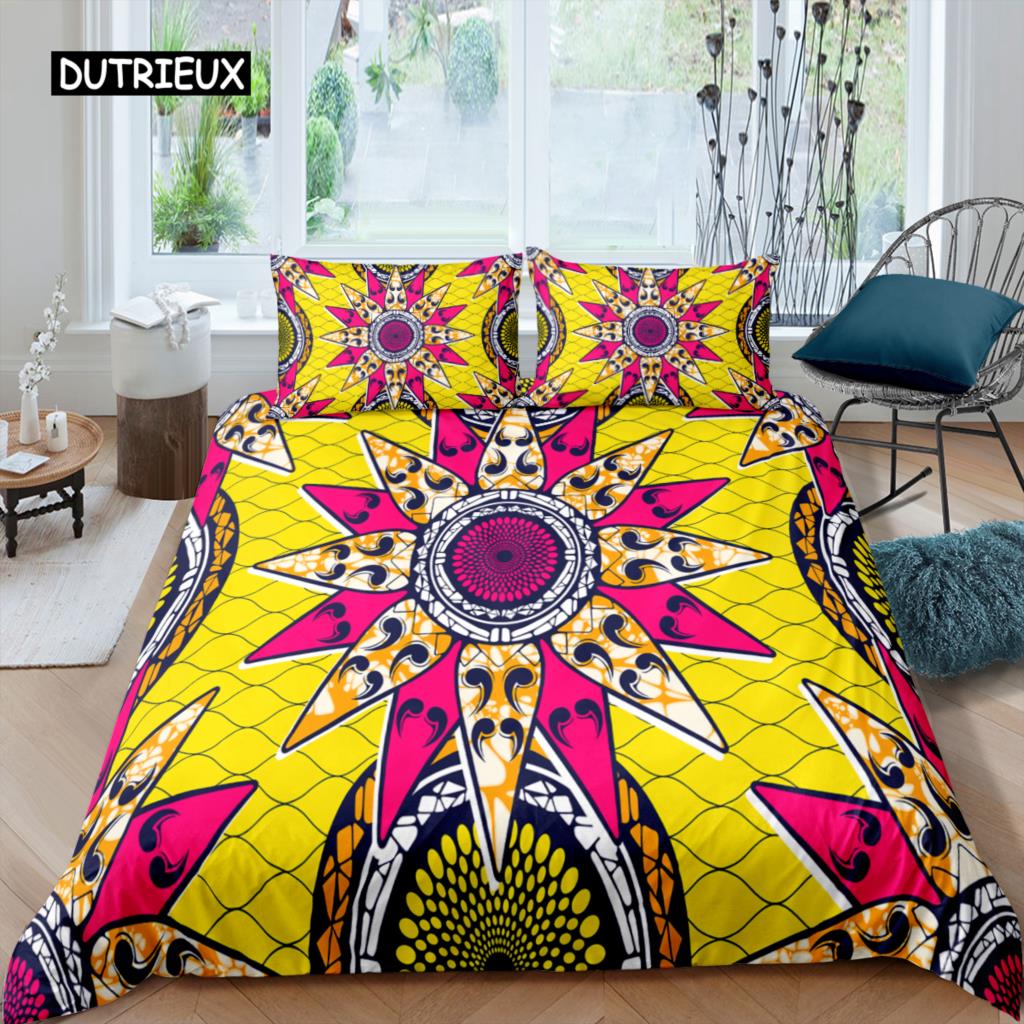 Exotic Geometric Duvet Cover Set Luxury Mandala Bedding Set Colorful Abstract Art Polyester Quilt Cover Queen Comforter Cover