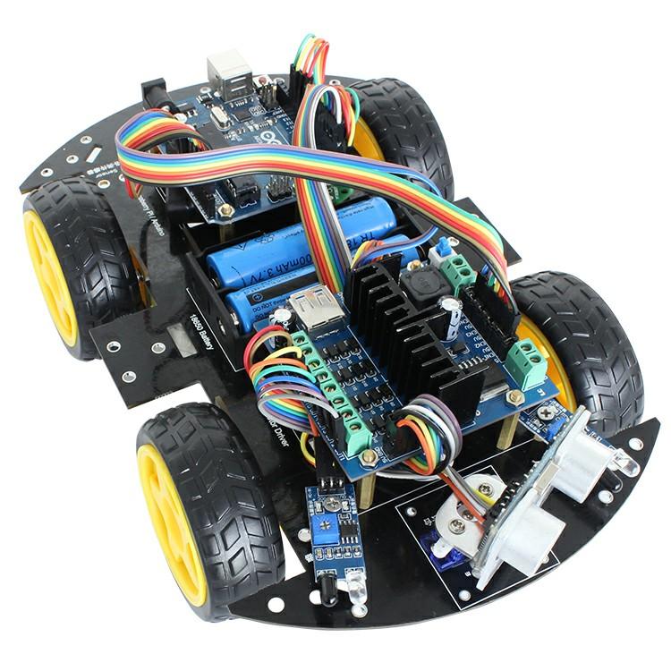 Arduino Smart Car Kit Line Tracking Ultrasonic Obstacle Avoidance Maker Robot Kit 4WD