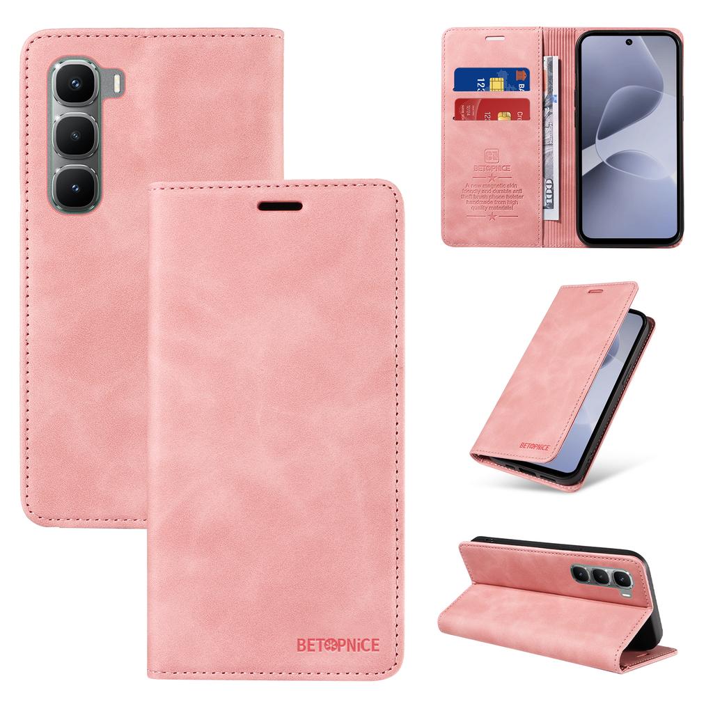 For Infinix Hot 60 Pro 4G Case BETOPNICE Magnetic Closure RFID Blocking Wallet Stand Leather Phone Cover
