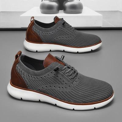 Men's Plus Size Lightweight Flyknit Sneakers - Breathable, Versatile Casual Loafers