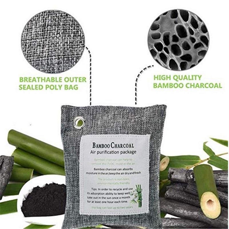 Two Bags Of Household Bamboo Charcoal Bag For Dehumidification Sterilization Deodorization Activated Natural Bamboo Charcoal Bag