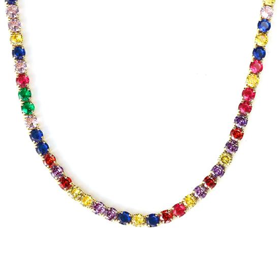 

Ожерелье-колье Геометрические украшения в стиле хип-хоп Красочное сверкающее ожерелье Ювелирные изделия Подарки 1 разноцветный