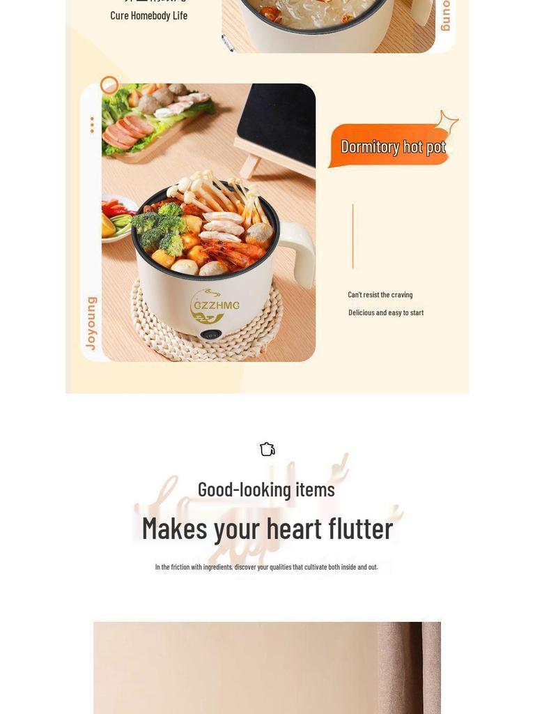 Multifunctional Electric Cooking Pot: Mini Rice Cooker & Stir-Fry Hot Pot for Student Dorms