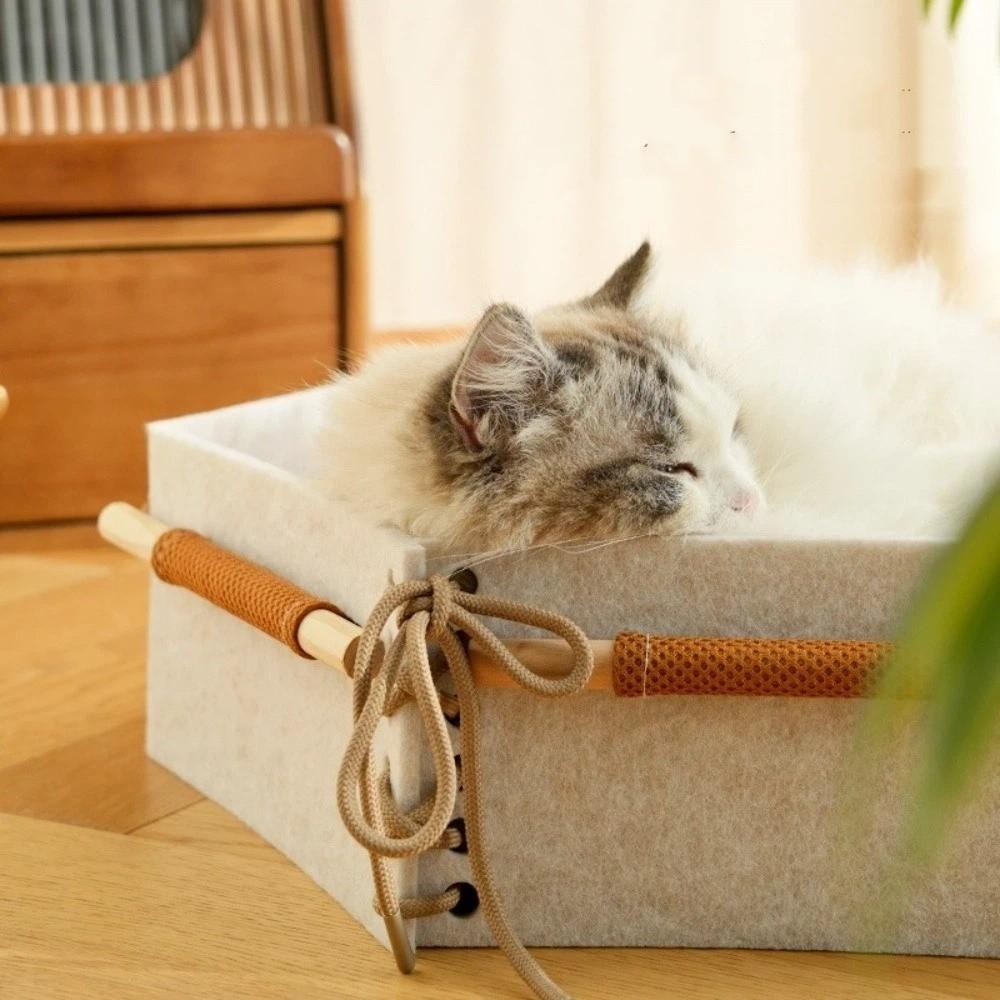 Wear Resistant Cat Sofa Bed Detachable Cat Elevated Bed Breathable Cool Cat Nest  for Cats and Dogs