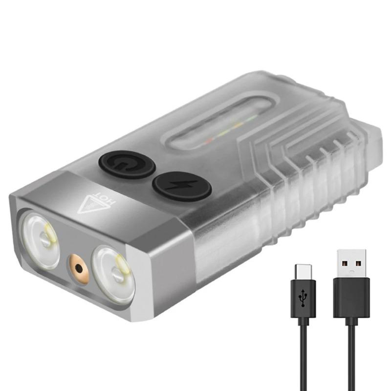 

Фонарик-брелок 1000LM Мини-фонарик Супер яркий TYPE-C USB-порт для зарядки Аварийный походный светильник fluorescent white-1pcs