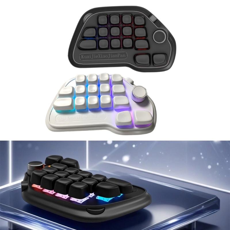 17 Key Hot Swappable Mechanical Number Pad with VIA Programmability USB wireds Connection and RGBs Backlit PBT Keycaps for Laptop PC