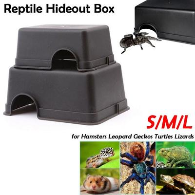 New S/M/L Reptile Hideout Box Breathable Non-slip Lizard Hideout Turtle Cave for Hamsters Leopard Geckos Turtles Lizards Cave