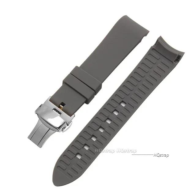 Curved End Silicone Strap for Swatch Stainless Steel Buckle 20mm 22mm Men Women Soft Waterproof Replace Watch Band for Seiko