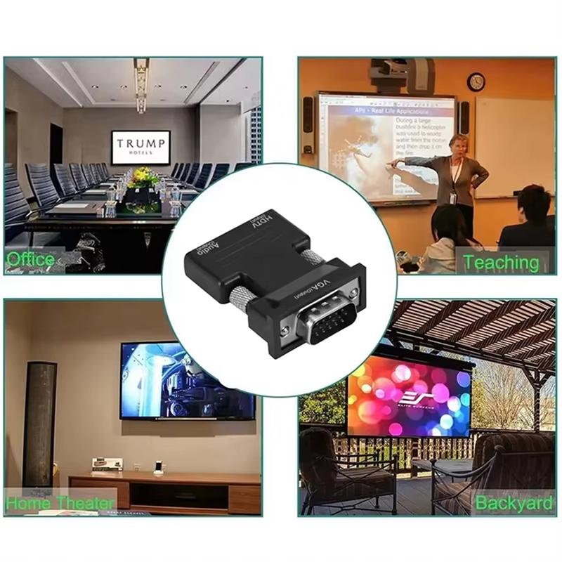 HDMI-compatible To VGA Adapter 1080P HDMI Converter HDMI Female To VGA Male With 3.5mm Audio Cable For Laptops TV Box Projector