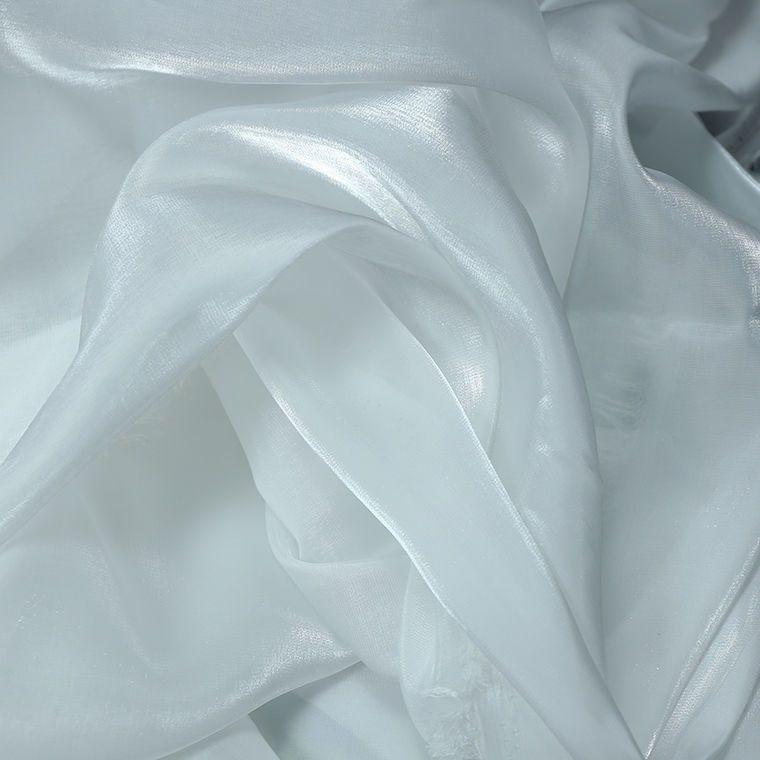 High-end glassy silk with white flowing organza fabric suitable for wedding dresses formal gowns and designer clothing fabrics
