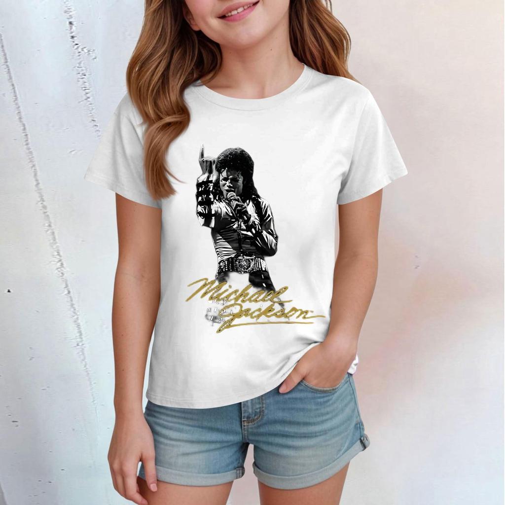 Kinder Print Rundhals Kurzarm Freizeit T-Shirt