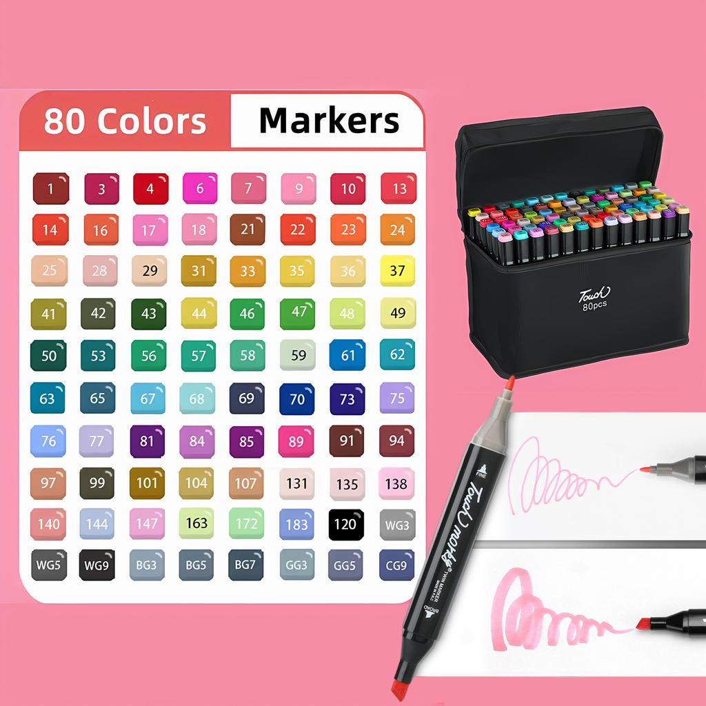 30/40/60/80 Colors Alcohol Felt Markers Pens Dual Tip Permanent Artist Art School Supplies Manga Sketching Markers Student Gift