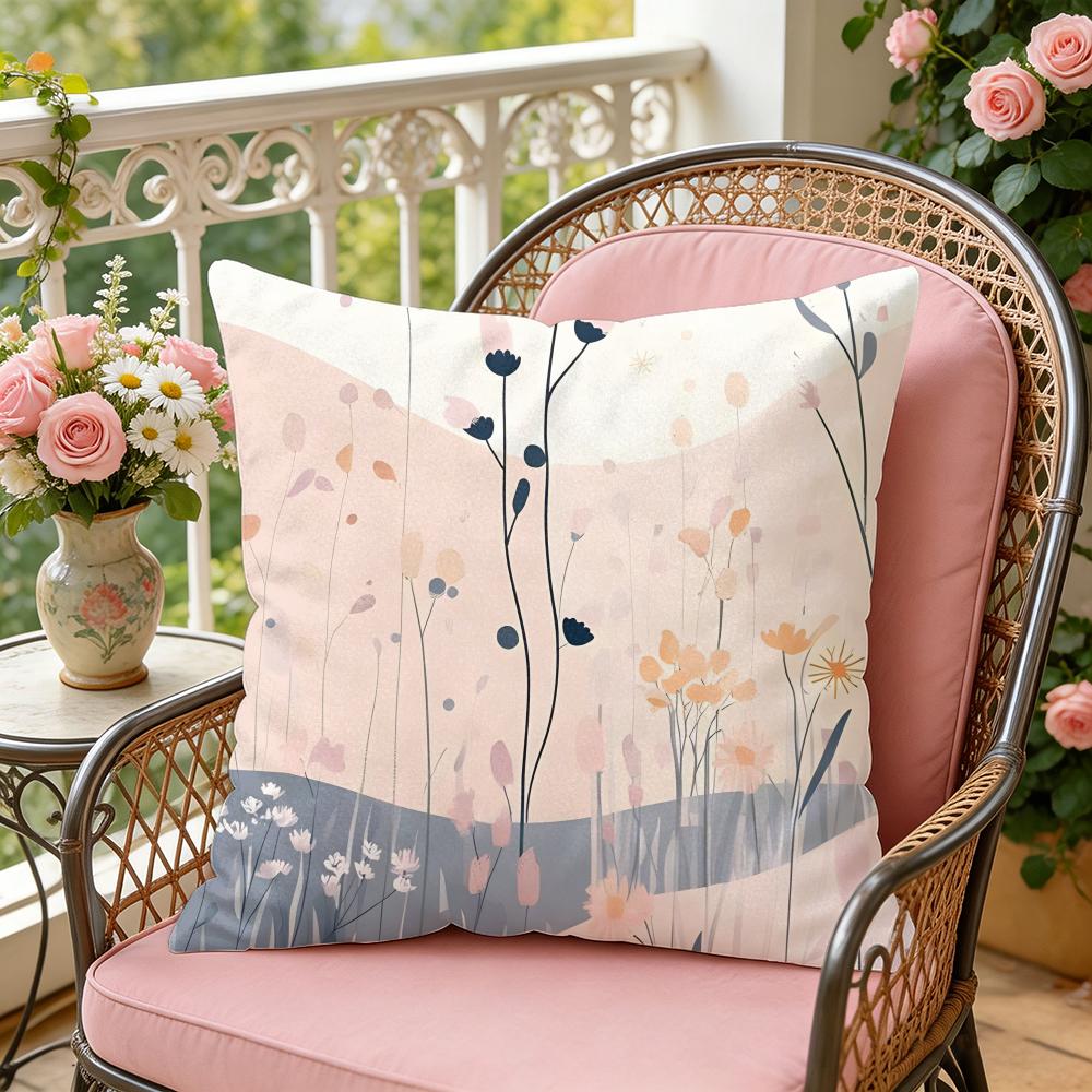 Kleine Blumen Kissenbezug Weicher Plüsch Überwurf Kissenbezug Doppelseitig Dekorativer Kissenbezug Sofa Schlafzimmer Heimdeko