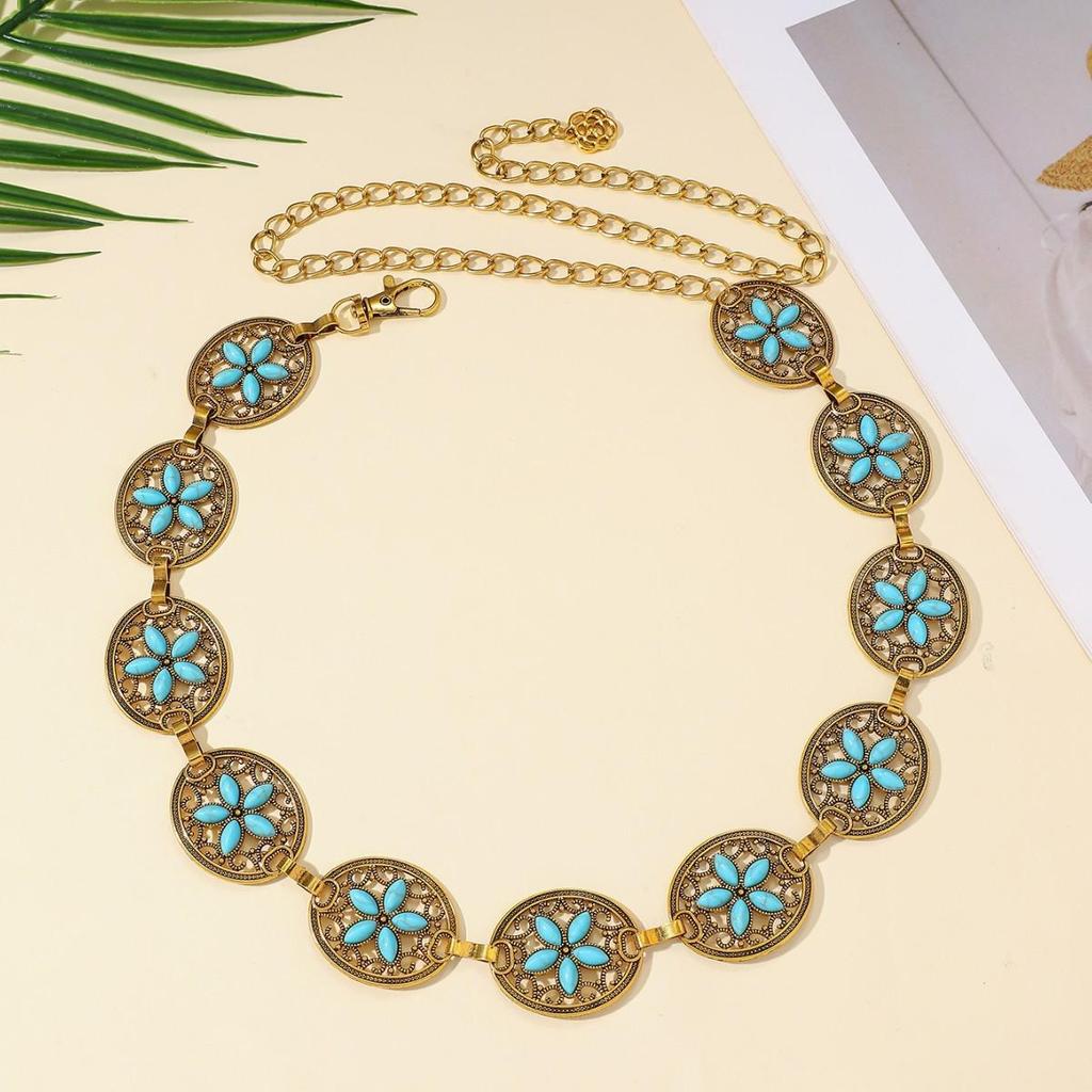 Bohemian Retro Metal Waist Chain for Women - Ethnic Style Body Jewelry