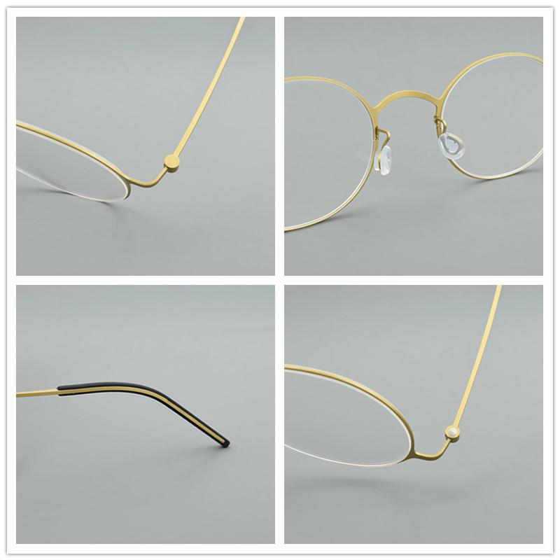 Round Glasses Frame Men Women Korea Eyeglass Frames 5504 Titanium Brand Eyewear Retro Ultralight Eyeglasses Business Spectacles
