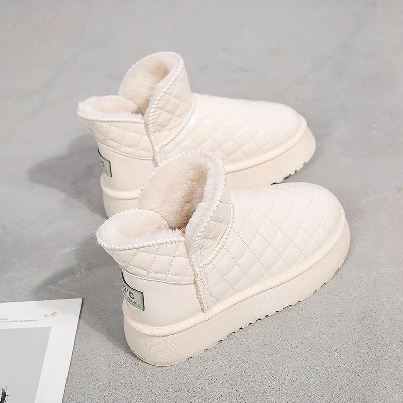 Snow Boots Women's 2025 New Foreign-style Short Boots Thickened Snow Cotton Shoes Winter Warm Velvet Bread Shoes