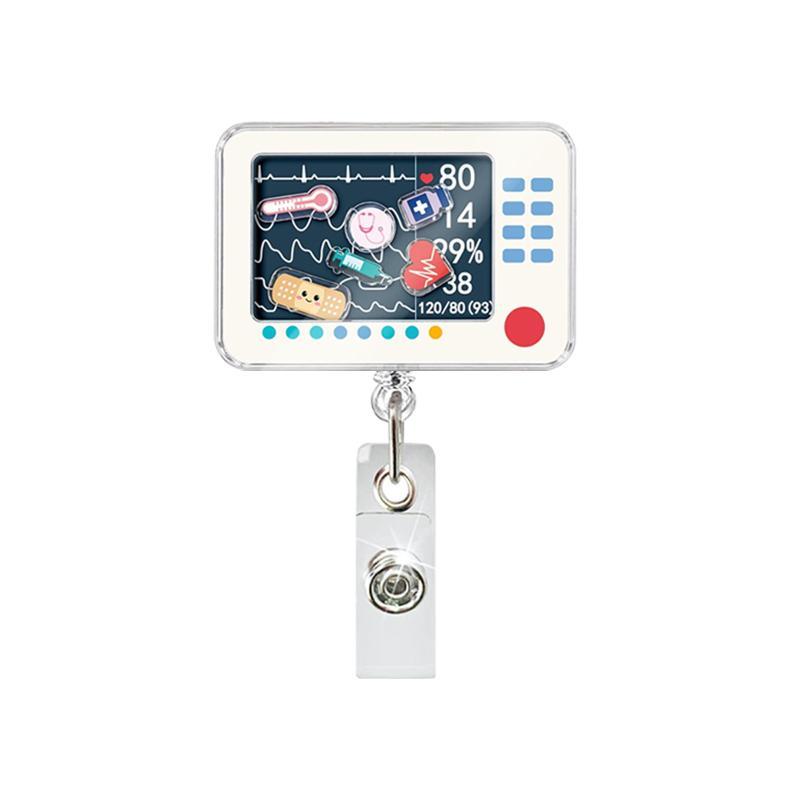 1 Stuk 2026 Nieuw Ontwerp Shaker Acryl Anime Menselijk Orgaan Intrekbaar Arts ID Kaarthouder Verpleegkundige Badge Reel Alligator Clip