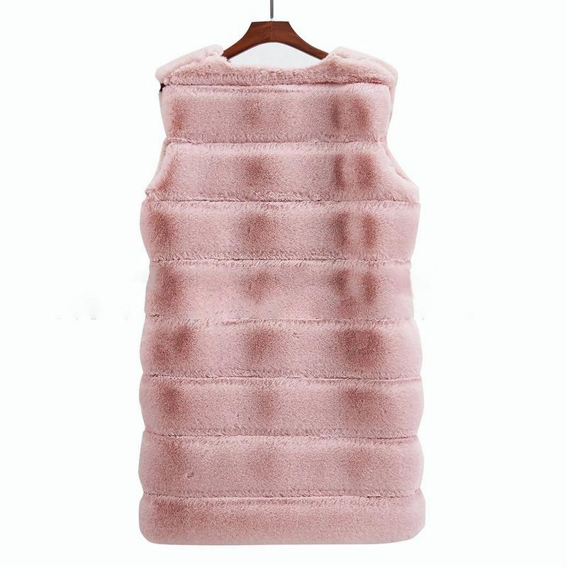 Winter Herbst Damen Kunstpelz Ärmellose Weste Lässig Schlank Weste Warmer Mantel