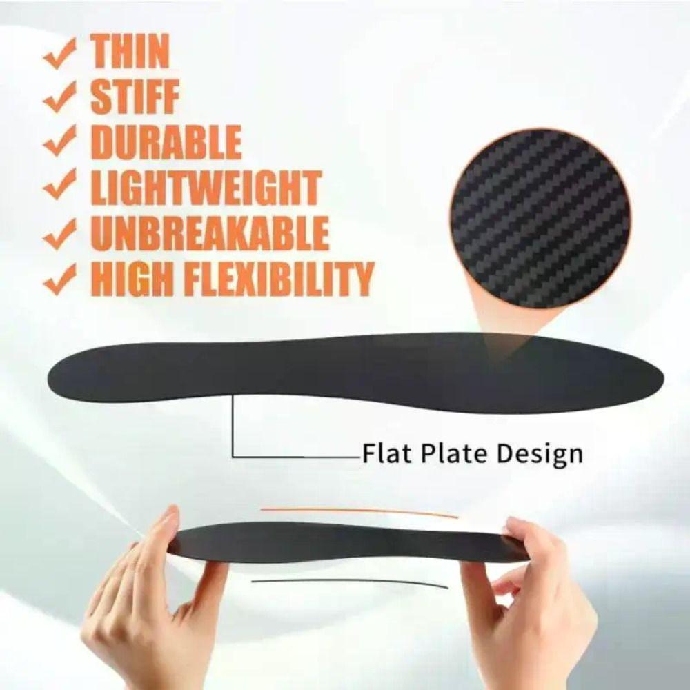 1 Paar Karbonfaser-Material Fußplatte Schuh-Einlage Stütz-Einlage Orthese Schuhsohlen Sportlich