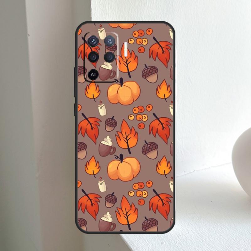 Herbstlaub Kürbis Halloween Für OPPO A96 A76 A16 A5 A6 Pro A15 A17 A57 A18 A38 A58 A78 A98 A54 A74 A94 A40 A60 A80 Hülle