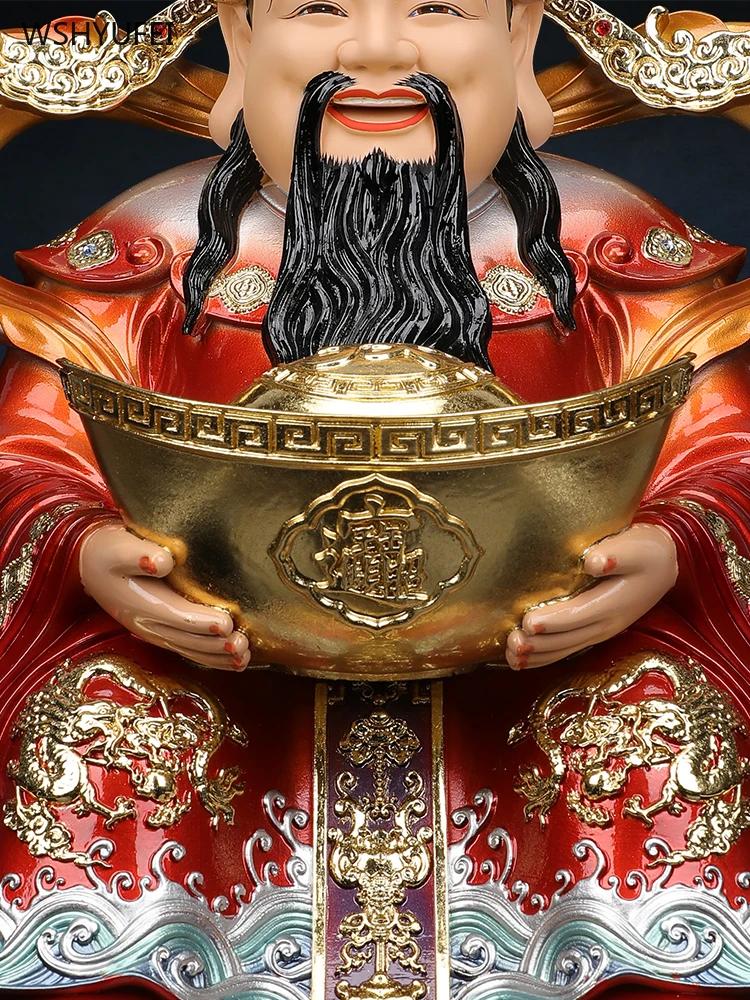 Buddha Statues of Wealth for Home, Resin Crafts, Shop Feng Shui Ornaments, Buddhist Worship, 12inch, 1PCs