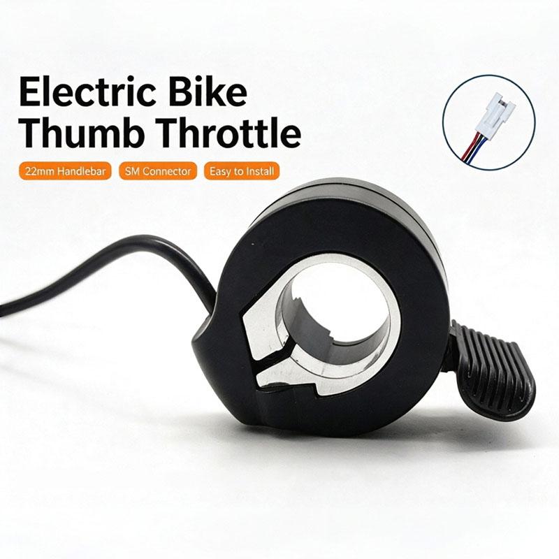 Thumb Throttle SM 3 Wires Electric Bicycle Speed Control for 22 24mm Handlebar Ebike E Scooter Conversion Kit Replacement Parts Throttles 2