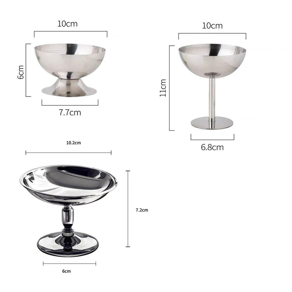 200ml Ice Cream Cup Silver Candy Cup New Fruit Snack Goblet