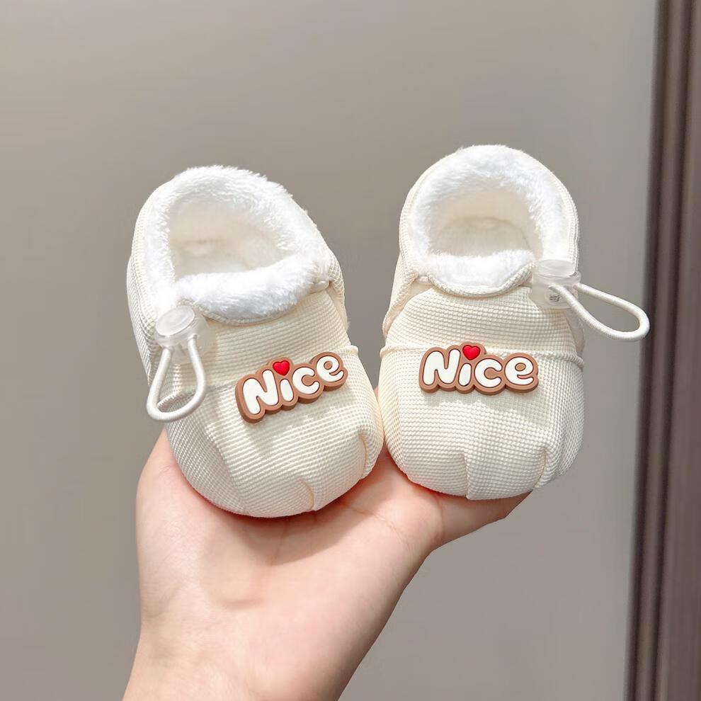 

6-12 Months Plush Lined Baby Shoes: Soft Sole Pre-Walkers for Boys & Girls, Autumn/Winter Cartoon Style S Inner Length 10.5cm Suggested 0-5 Months