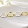 5A Cubic Zirconia Interlocked Stackable Rings for Women 18K GoldPlated Statement Stack Set Ring Stainless Steel Stacking Jewelry