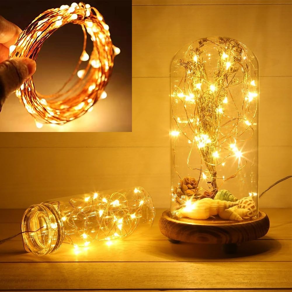 Set of 10 LED String Lights, 2m, 20 Bulbs, Fairy Lights, IndoorOutdoor Use, Christmas Decorations, Illumination Lights, Garland, Bedroom, Party,